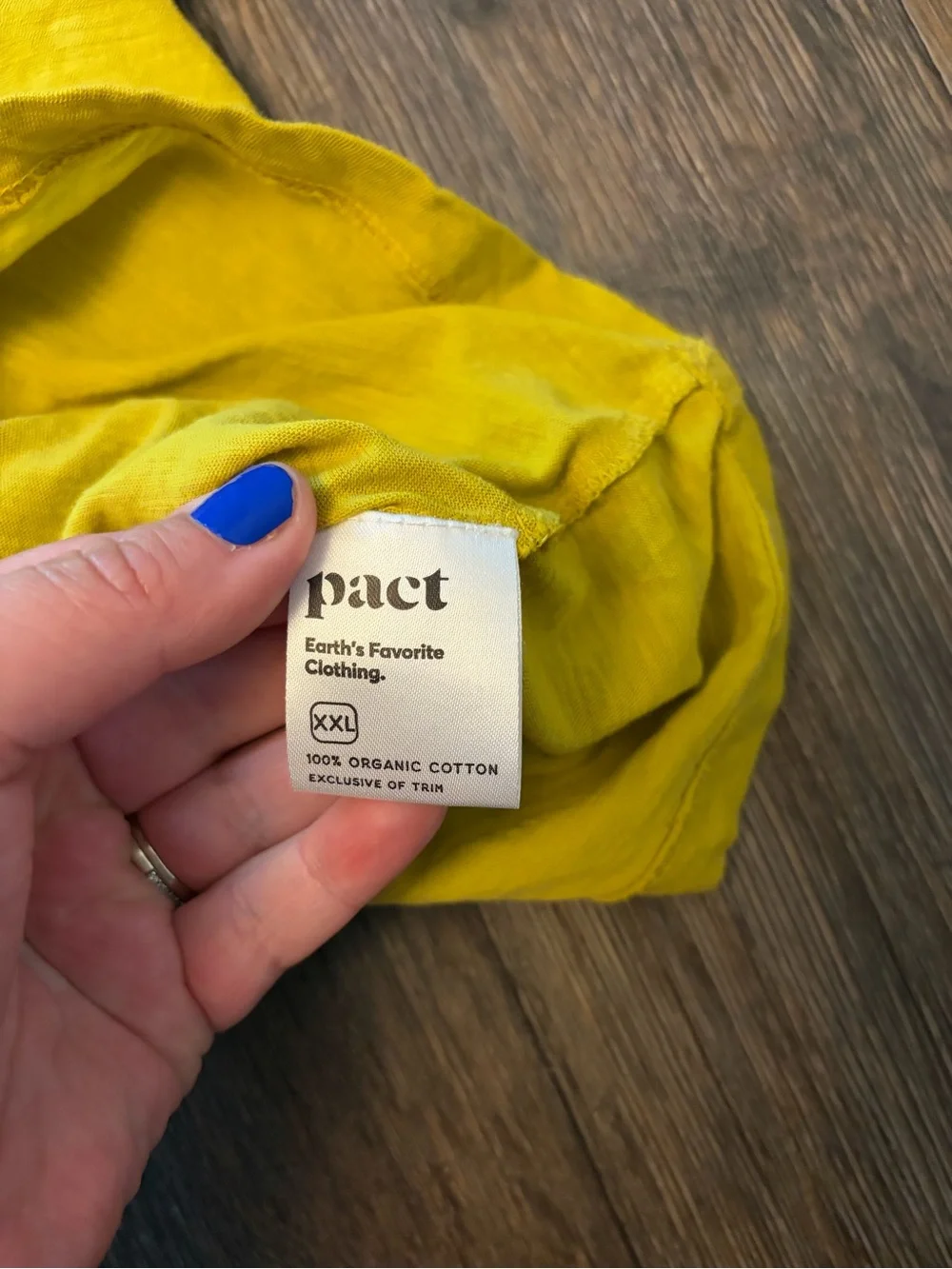 Women's Pact Mustard Yellow Organic Cotton V-Neck Short Sleeve T-shirt Size XXL - Picture 5 of 6
